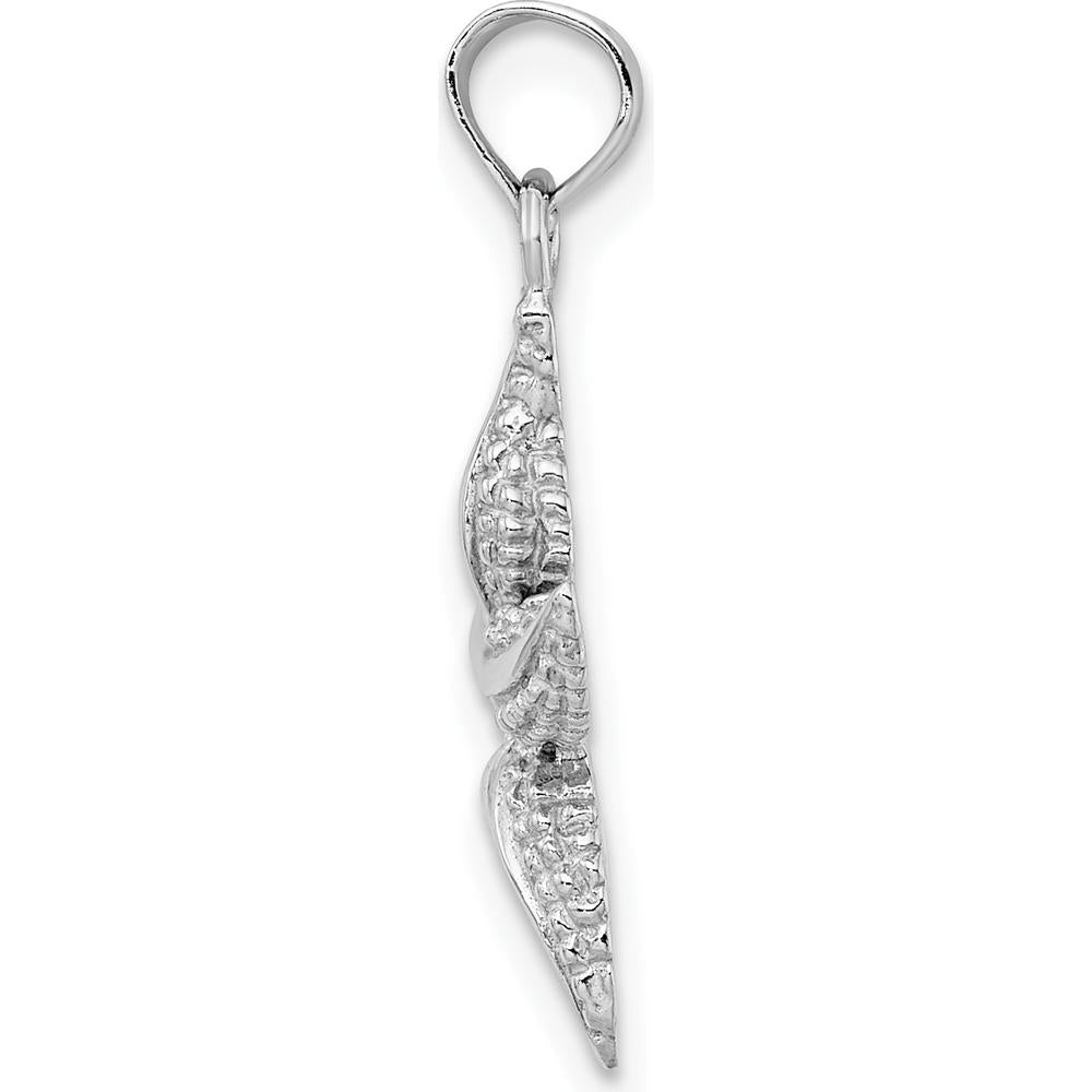 14K White Gold Starfish Pendant with Textured Detailing by Oro Pregiato