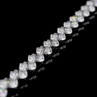 14K White Gold Station Bracelet with 29 Round Brilliant Cut Lab Diamonds - 4.30 Carat Total Diamond Weight, E-F Color VS Clarity - Covaloro Fine Jewelry
