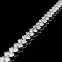 14K White Gold Station Bracelet with 5.51 Carat Round Brilliant Cut Lab Diamonds in Bezel-Prong Setting - E-F Color VS Clarity - Covaloro Fine Jewelry