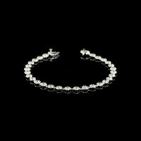 14K White Gold Station Bracelet with Bezel and Prong Set Round Lab Diamonds - 3.91 Carat Total Weight - Covaloro Fine Jewelry