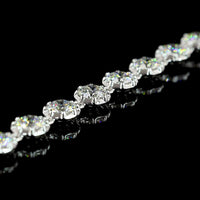 14K White Gold Station Bracelet with Bezel and Prong Set Round Lab Diamonds - 3.91 Carat Total Weight - Covaloro Fine Jewelry