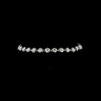 14K White Gold Station Bracelet with Brilliant Cut Round Lab Diamonds - 4.00 Carats Total Diamond Weight, E-F Color VS Clarity with Black Rhodium Accents - Covaloro Fine Jewelry