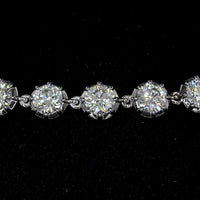 14K White Gold Station Bracelet with Brilliant Cut Round Lab Diamonds - 4.00 Carats Total Diamond Weight, E-F Color VS Clarity with Black Rhodium Accents - Covaloro Fine Jewelry
