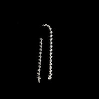 14K White Gold Station Bracelet with Mixed Shape Lab Diamonds - Emerald, Round, Oval & Pear Cuts - 7.24 Carat Total Weight - Covaloro Fine Jewelry