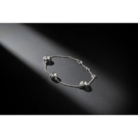 14K White Gold Station Bracelet with Three Bezel-Set Old European Cut Lab Diamonds - 3.18 Carat Total Diamond Weight, D Color VS1 Clarity - Covaloro Fine Jewelry