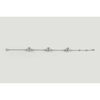 14K White Gold Station Bracelet with Three Bezel-Set Old European Cut Lab Diamonds - 3.18 Carat Total Diamond Weight, D Color VS1 Clarity - Covaloro Fine Jewelry