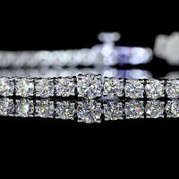 14K White Gold Station Line Tennis Bracelet with 70 Round Brilliant Cut Lab Diamonds - 3.81 Carats Total Diamond Weight - Covaloro Fine Jewelry