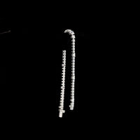 14K White Gold Station Line Tennis Bracelet with Alternating Round and Heart Shaped Lab Diamonds - 5.88 Carats Total Diamond Weight - Covaloro Fine Jewelry