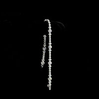 14K White Gold Station Line Tennis Bracelet with Bezel Set Round Lab Diamonds - 4.17 Carats Total Diamond Weight - Covaloro Fine Jewelry