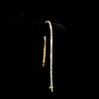 14K White Gold Station Line Tennis Bracelet with East-West Baguette & Round Brilliant Lab Diamonds - 4.98 Carats Total Diamond Weight - Covaloro Fine Jewelry
