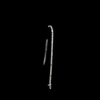 14K White Gold Station Line Tennis Bracelet with East-West Baguette and Round Lab Diamonds - 4.23 Carats Total Diamond Weight - Covaloro Fine Jewelry