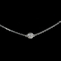 14K White Gold Station Necklace with 10 Bezel-Set Round Lab Diamonds - 1.07 Carat Total Weight - Covaloro Fine Jewelry
