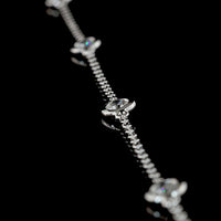 14K White Gold Station Necklace with 10 Bezel-Set Round Lab Diamonds - 1.07 Carat Total Weight - Covaloro Fine Jewelry