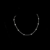 14K White Gold Station Necklace with 10 Bezel-Set Round Lab Diamonds - 2.03 Carat Total Weight, E-F VS1 Clarity - Covaloro Fine Jewelry
