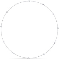 14K White Gold Station Necklace with 10 Four-Prong Set Round Diamonds - 1.25 Carat Total Diamond Weight by Auriventus