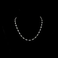 14K White Gold Station Necklace with 32 East-West Set Moval Cut Lab Diamonds - 12.75 Carat Total Weight, E-F Color VS1 Clarity - Covaloro Fine Jewelry