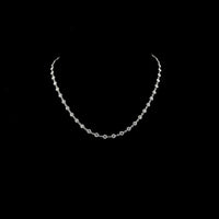14K White Gold Station Necklace with 45 Bezel Set Brilliant Cut Lab Grown Diamonds - 4.98 Carat Total Weight - Covaloro Fine Jewelry