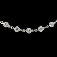 14K White Gold Station Necklace with 45 Bezel Set Brilliant Cut Lab Grown Diamonds - 4.98 Carat Total Weight - Covaloro Fine Jewelry