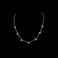 14K White Gold Station Necklace with 7 Bezel-Set Round Lab-Grown Diamonds - 2.87 Carat Total Weight, E-F VS Quality - Covaloro Fine Jewelry
