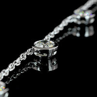 14K White Gold Station Necklace with 7 Bezel-Set Round Lab-Grown Diamonds - 2.87 Carat Total Weight, E-F VS Quality - Covaloro Fine Jewelry