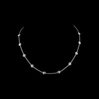 14K White Gold Station Necklace with Bezel-Set Round Lab Diamonds - 1.97 Carat Total Diamond Weight - Covaloro Fine Jewelry