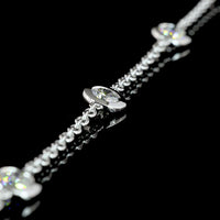 14K White Gold Station Necklace with Bezel-Set Round Lab Diamonds - 1.97 Carat Total Diamond Weight - Covaloro Fine Jewelry