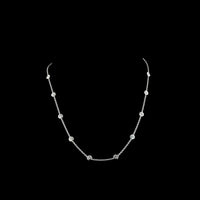 14K White Gold Station Necklace with Bezel Set Round Lab-Grown Diamonds - 1.53 Total Carat Weight (E-F Color, VS2 Clarity) - Covaloro Fine Jewelry
