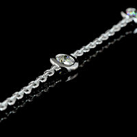 14K White Gold Station Necklace with Bezel Set Round Lab-Grown Diamonds - 1.53 Total Carat Weight (E-F Color, VS2 Clarity) - Covaloro Fine Jewelry