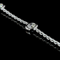 14K White Gold Station Necklace with Bezel Set Round Lab-Grown Diamonds - 1.53 Total Carat Weight (E-F Color, VS2 Clarity) - Covaloro Fine Jewelry
