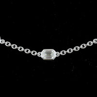 14K White Gold Station Necklace with East-West Marquise and Emerald Cut Lab Diamonds - 2.79 Carats Total Weight - Covaloro Fine Jewelry