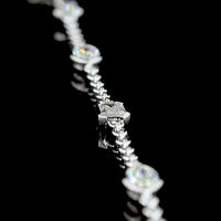 14K White Gold Station Necklace with East-West Marquise and Emerald Cut Lab Diamonds - 2.79 Carats Total Weight - Covaloro Fine Jewelry