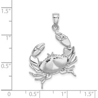 14K White Gold Stone Crab Pendant with Rhodium Plating - 34mm by Oro Pregiato