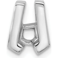 14K White Gold Stone Slide Mounting for 3.75mm Stone - Fits 2mm Regular and 3mm Fancy Omega Chains by Oro Pregiato