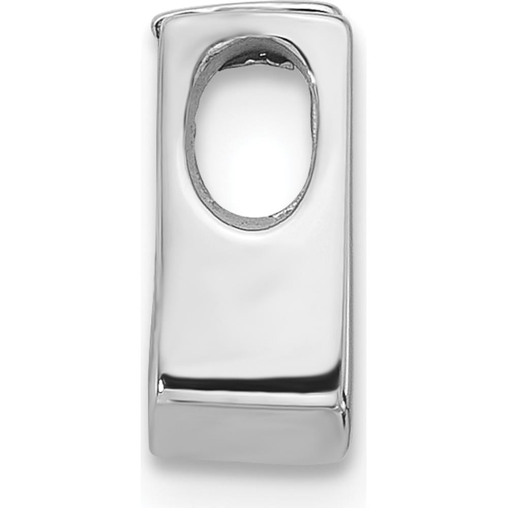 14K White Gold Stone Slide Mounting for 3.75mm Stone - Fits 2mm Regular and 3mm Fancy Omega Chains by Oro Pregiato