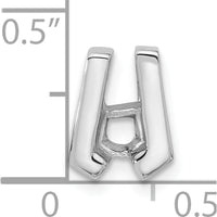 14K White Gold Stone Slide Mounting for 3.75mm Stone - Fits 2mm Regular and 3mm Fancy Omega Chains by Oro Pregiato