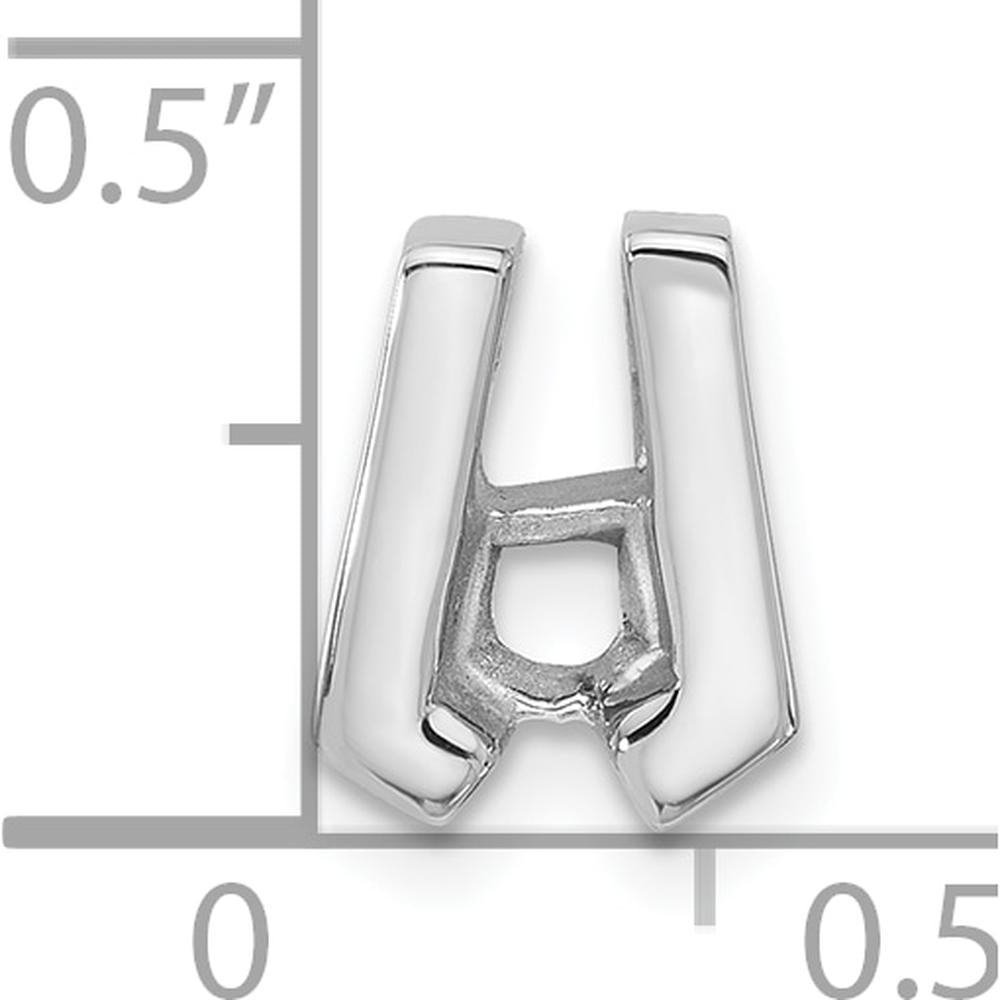 14K White Gold Stone Slide Mounting for 3.75mm Stone - Fits 2mm Regular and 3mm Fancy Omega Chains by Oro Pregiato