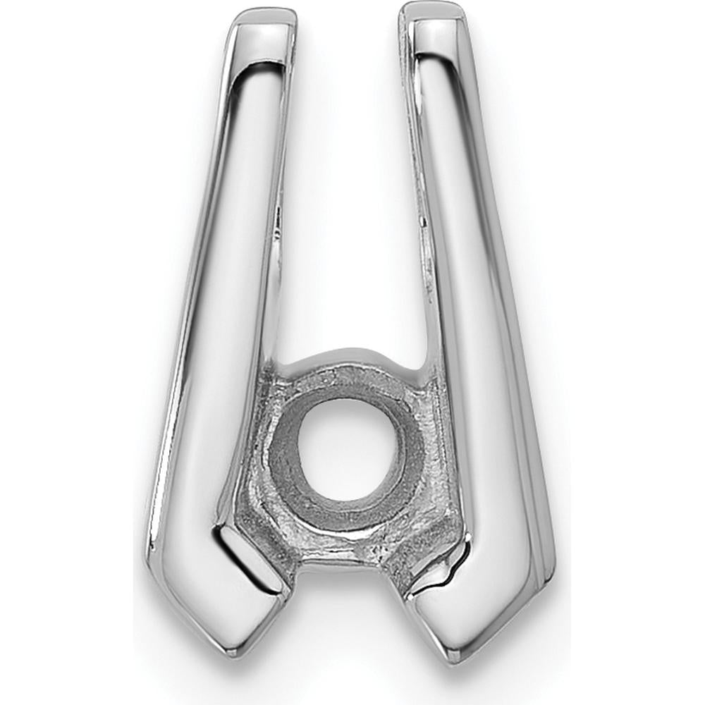 14K White Gold Stone Slide Mounting for 4.0mm Stones - Fits up to 3mm Omega Chain by Oro Pregiato