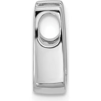 14K White Gold Stone Slide Mounting for 4.0mm Stones - Fits up to 3mm Omega Chain by Oro Pregiato