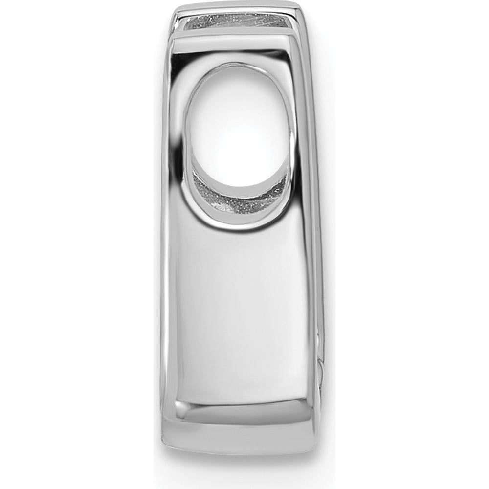 14K White Gold Stone Slide Mounting for 4.0mm Stones - Fits up to 3mm Omega Chain by Oro Pregiato