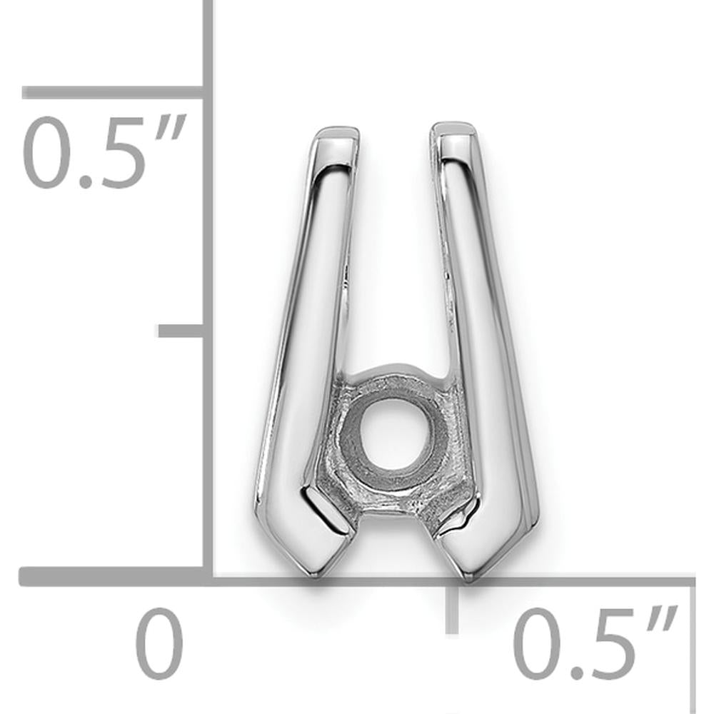 14K White Gold Stone Slide Mounting for 4.0mm Stones - Fits up to 3mm Omega Chain by Oro Pregiato