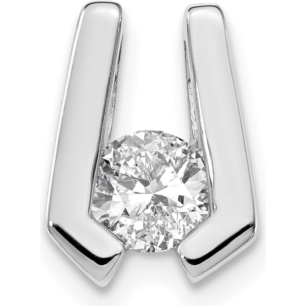 14K White Gold Stone Slide Mounting for 4.5mm Stone - Fits Up to 3mm Omega by Oro Pregiato