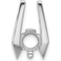 14K White Gold Stone Slide Mounting for 5.75mm Center Stone - Fits Up to 2mm Regular/5mm Fancy Omega by Oro Pregiato