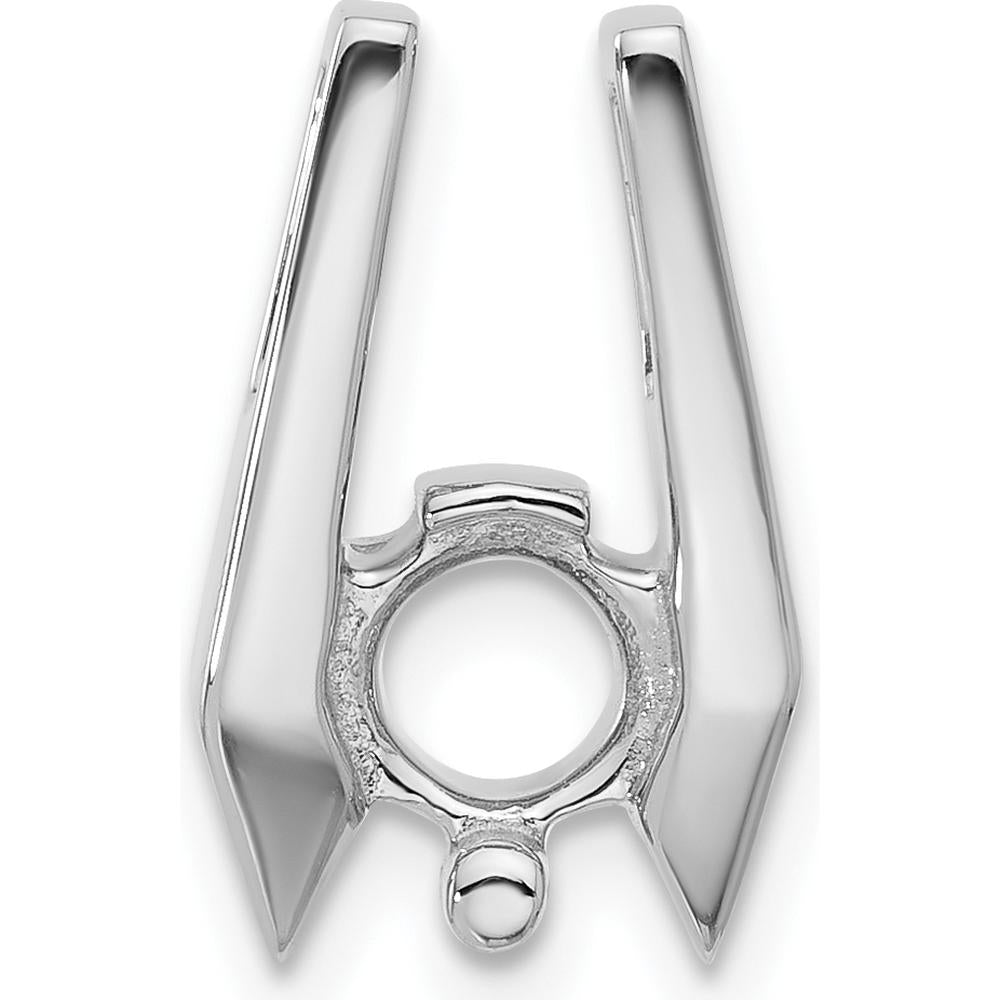 14K White Gold Stone Slide Mounting for 5.75mm Center Stone - Fits Up to 2mm Regular/5mm Fancy Omega by Oro Pregiato