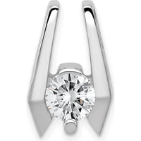 14K White Gold Stone Slide Mounting for 5.75mm Center Stone - Fits Up to 2mm Regular/5mm Fancy Omega by Oro Pregiato