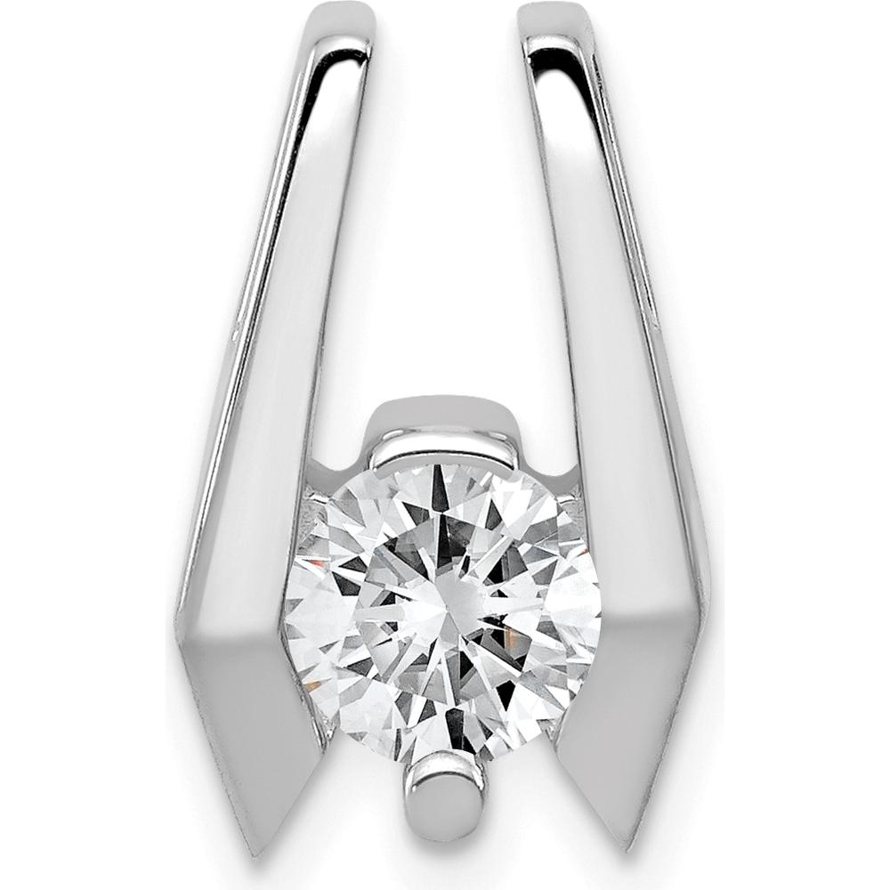 14K White Gold Stone Slide Mounting for 5.75mm Center Stone - Fits Up to 2mm Regular/5mm Fancy Omega by Oro Pregiato