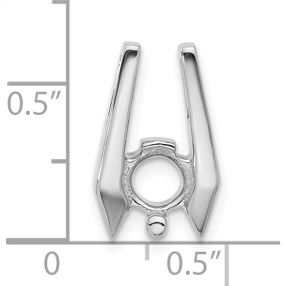 14K White Gold Stone Slide Mounting for 5.75mm Center Stone - Fits Up to 2mm Regular/5mm Fancy Omega by Oro Pregiato