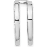 14K White Gold Stone Slide Mounting for 6mm to 8mm Omega - Polished Finish with Rhodium Plating by Oro Pregiato