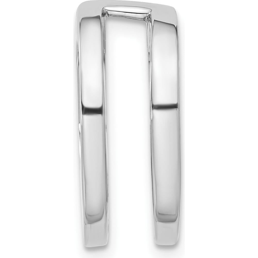 14K White Gold Stone Slide Mounting for 6mm to 8mm Omega - Polished Finish with Rhodium Plating by Oro Pregiato
