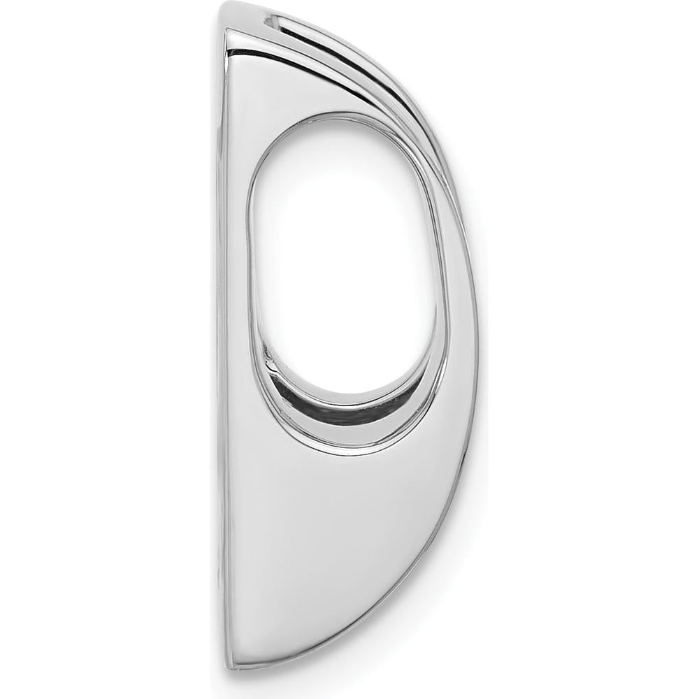 14K White Gold Stone Slide Mounting for 6mm to 8mm Omega - Polished Finish with Rhodium Plating by Oro Pregiato