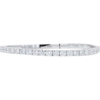 14K White Gold Stretch Bangle with Round Lab Grown Diamonds - 5.00 Carat Total Diamond Weight